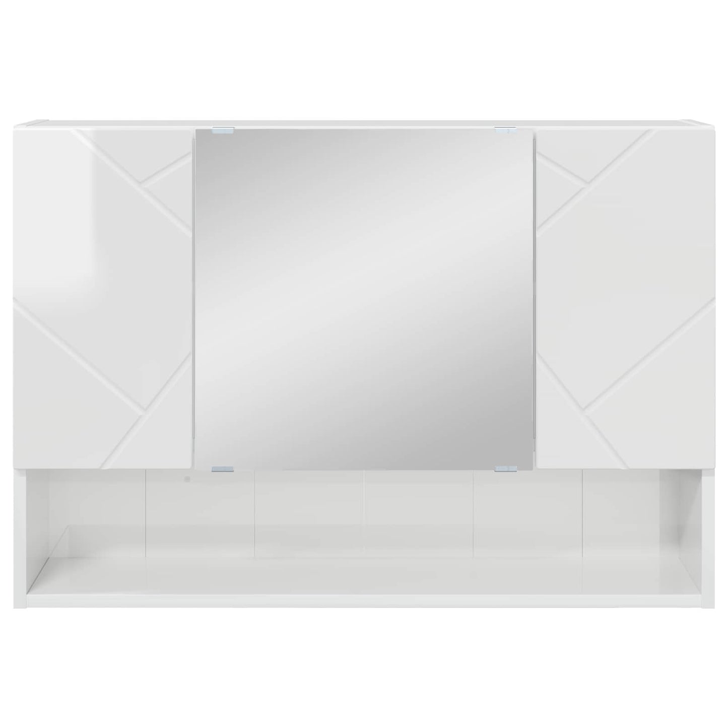 Mirror Cabinet High Gloss White 80 x 17 x 55 cm Engineered Wood
