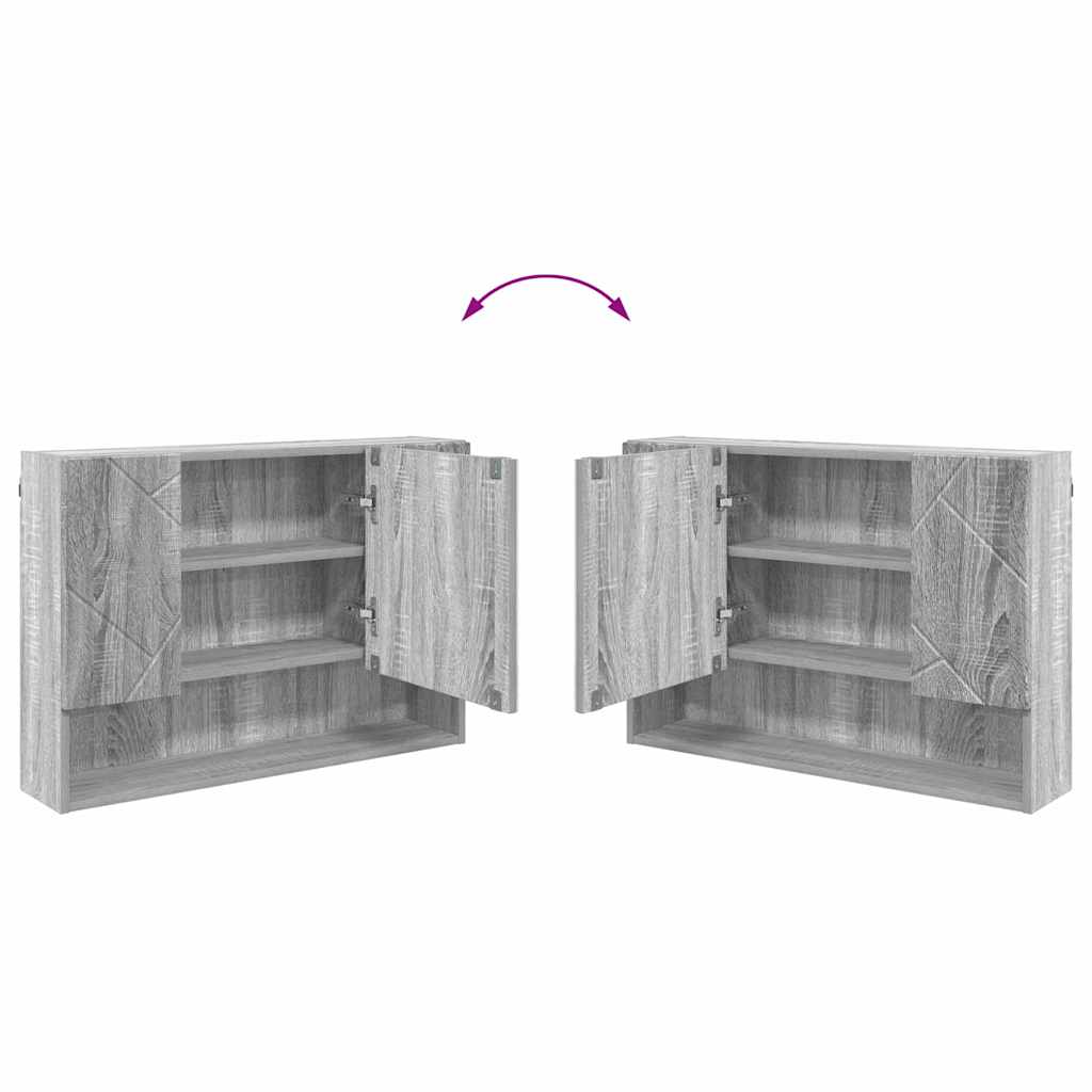 Mirror Cabinet Grey Sonoma 80 x 17 x 55 cm Engineered Wood