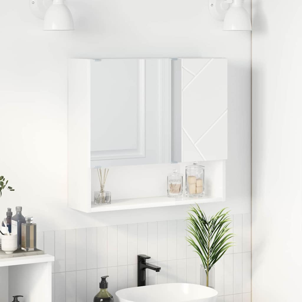 Mirror Cabinet White 59 x 17 x 55 cm Engineered Wood