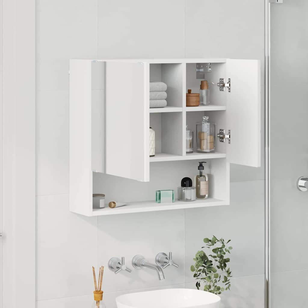 Mirror Cabinet White 59 x 17 x 55 cm Engineered Wood