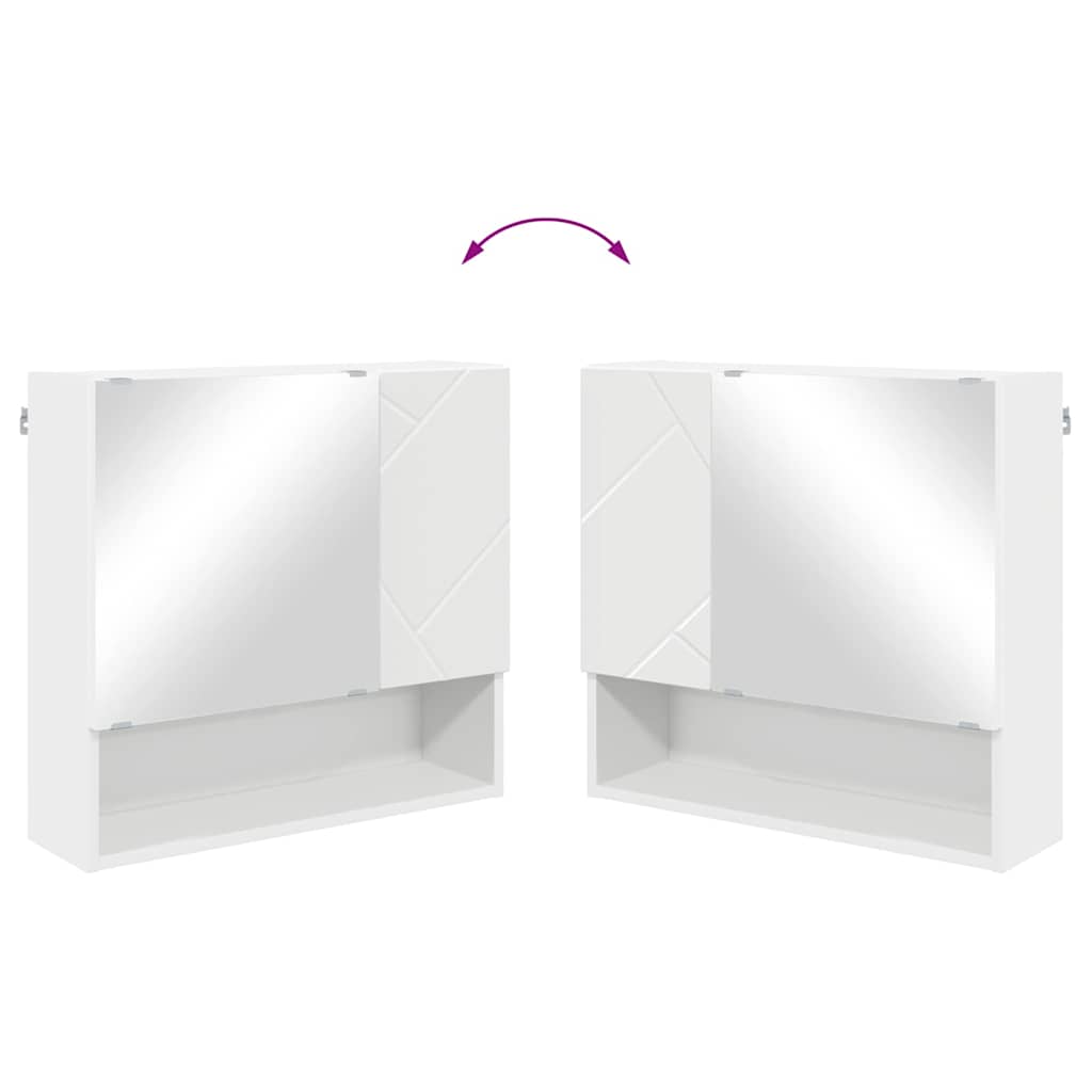 Mirror Cabinet White 59 x 17 x 55 cm Engineered Wood