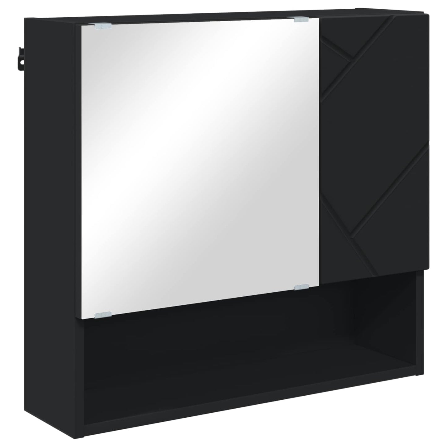 Mirror Cabinet Black 59 x 17 x 55 cm Engineered Wood