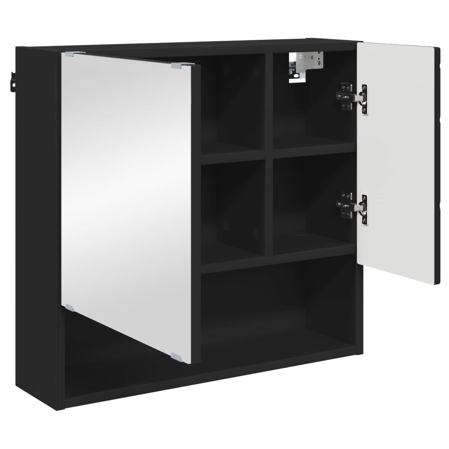 Mirror Cabinet Black 59 x 17 x 55 cm Engineered Wood