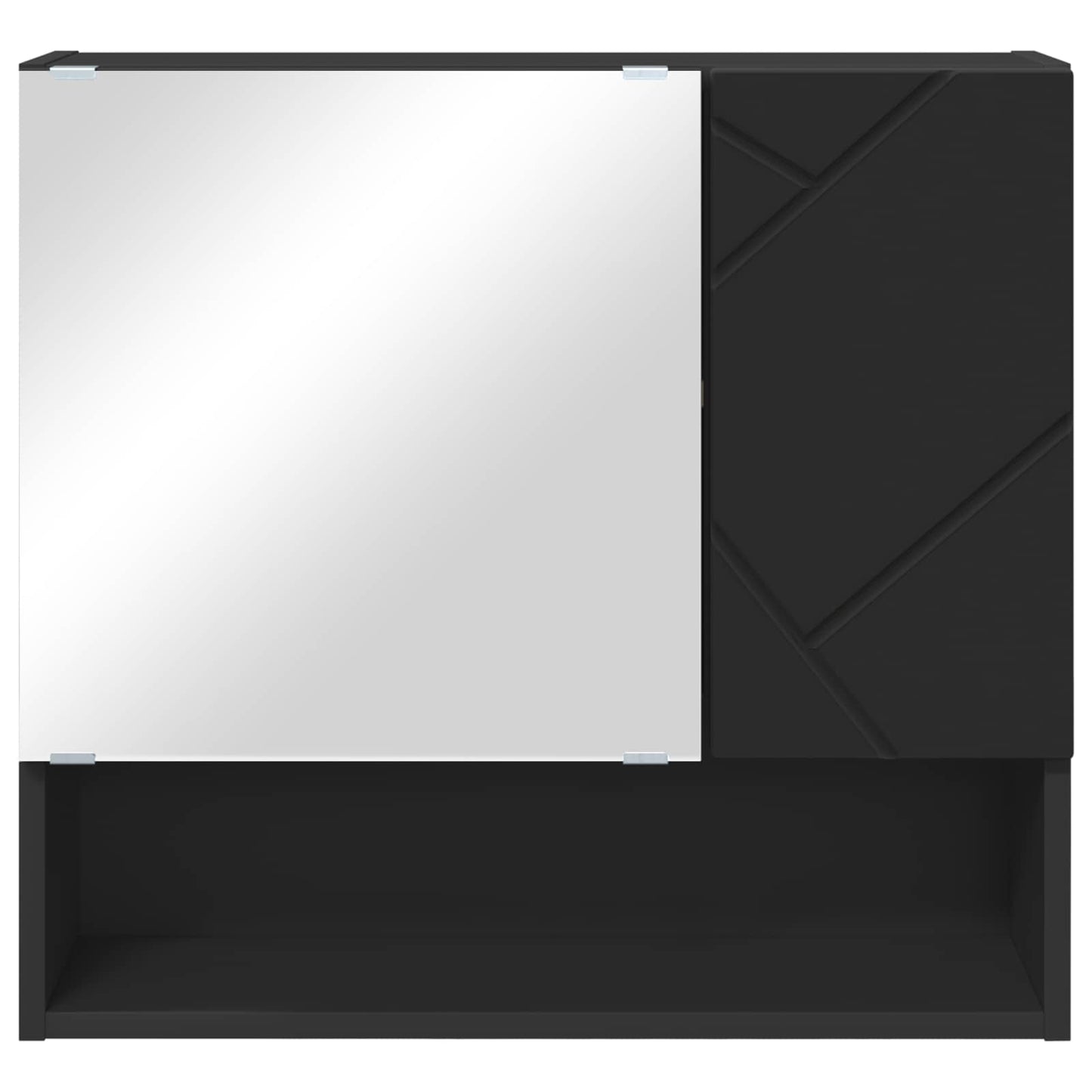 Mirror Cabinet Black 59 x 17 x 55 cm Engineered Wood