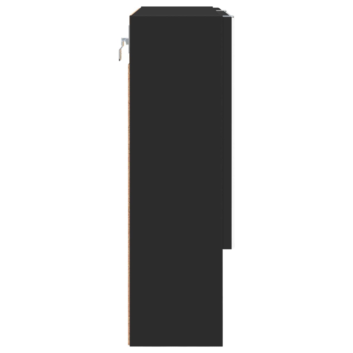 Mirror Cabinet Black 59 x 17 x 55 cm Engineered Wood