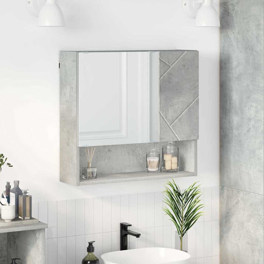 Mirror Cabinet Concrete Grey 59 x 17 x 55 cm Engineered Wood
