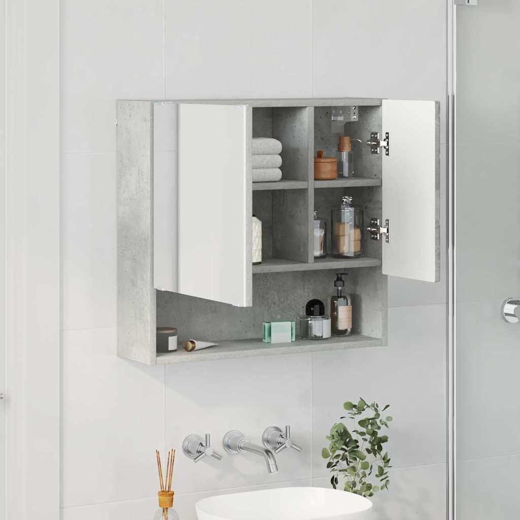 Mirror Cabinet Concrete Grey 59 x 17 x 55 cm Engineered Wood