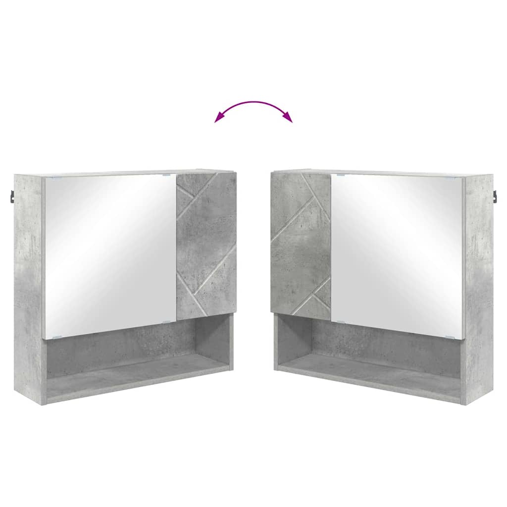 Mirror Cabinet Concrete Grey 59 x 17 x 55 cm Engineered Wood
