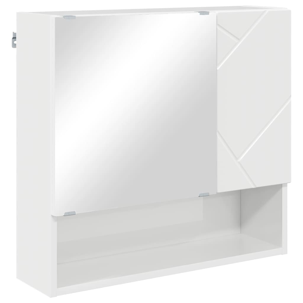Mirror Cabinet High Gloss White 59 x 17 x 55 cm Engineered Wood