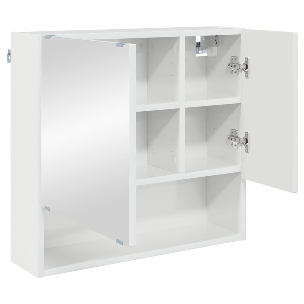 Mirror Cabinet High Gloss White 59 x 17 x 55 cm Engineered Wood