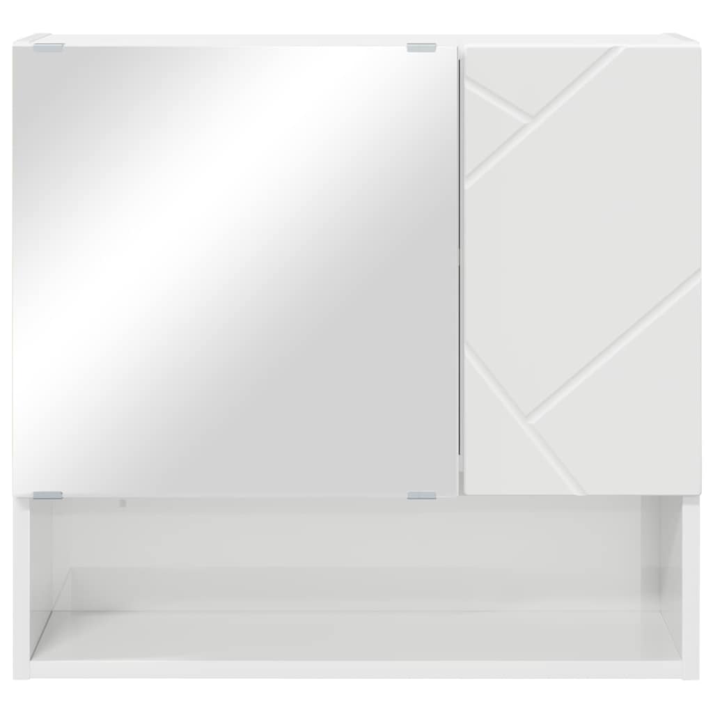 Mirror Cabinet High Gloss White 59 x 17 x 55 cm Engineered Wood