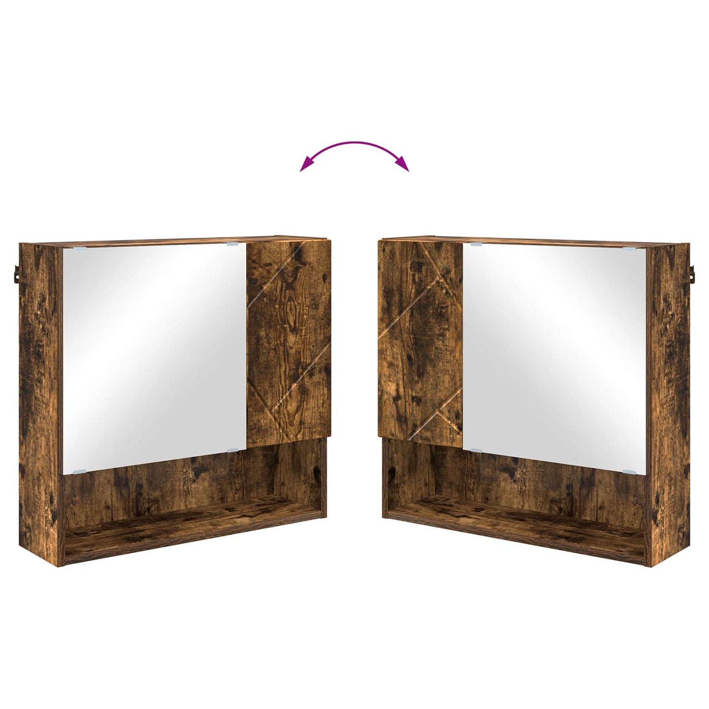 Mirror Cabinet Smoked Oak 59 x 17 x 55 cm Engineered Wood