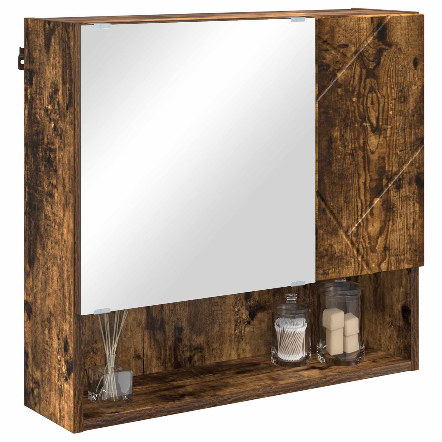 Mirror Cabinet Smoked Oak 59 x 17 x 55 cm Engineered Wood