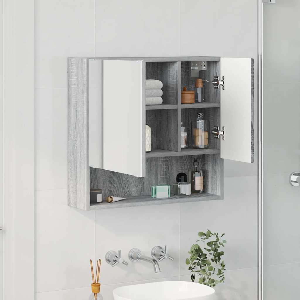 Mirror Cabinet Grey Sonoma 59 x 17 x 55 cm Engineered Wood