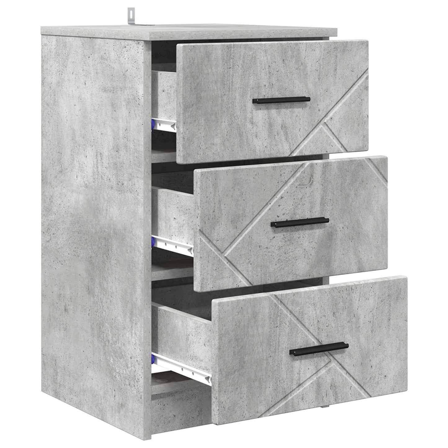 Bedside Cabinet Concrete grey 38 x 38 x 66 cm Engineered wood