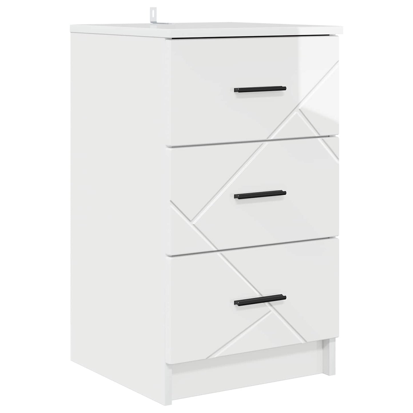 Bedside Cabinet with Drawer High gloss white 38 x 38 x 66 cm