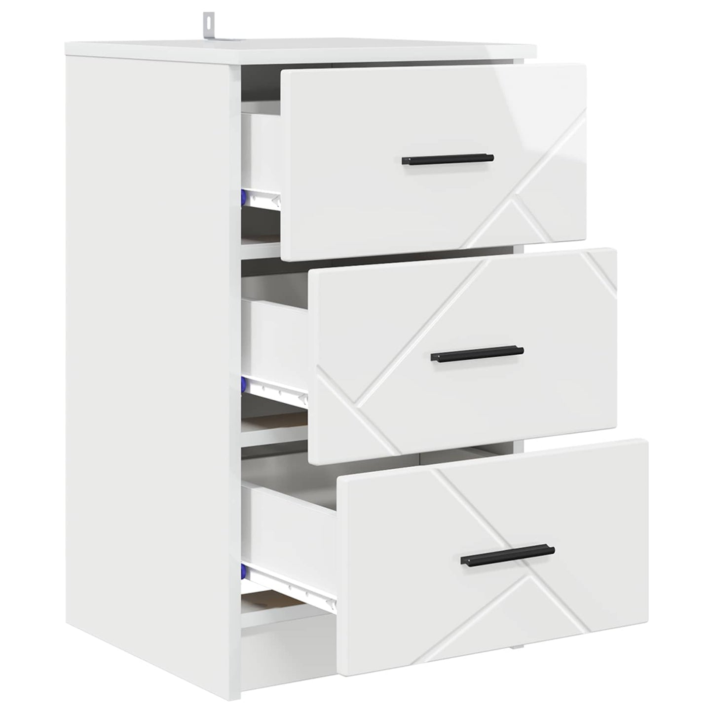 Bedside Cabinet High gloss white 38 x 38 x 66 cm