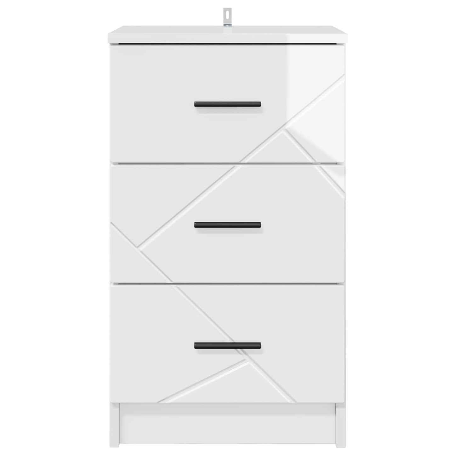 Bedside Cabinet with Drawer High gloss white 38 x 38 x 66 cm