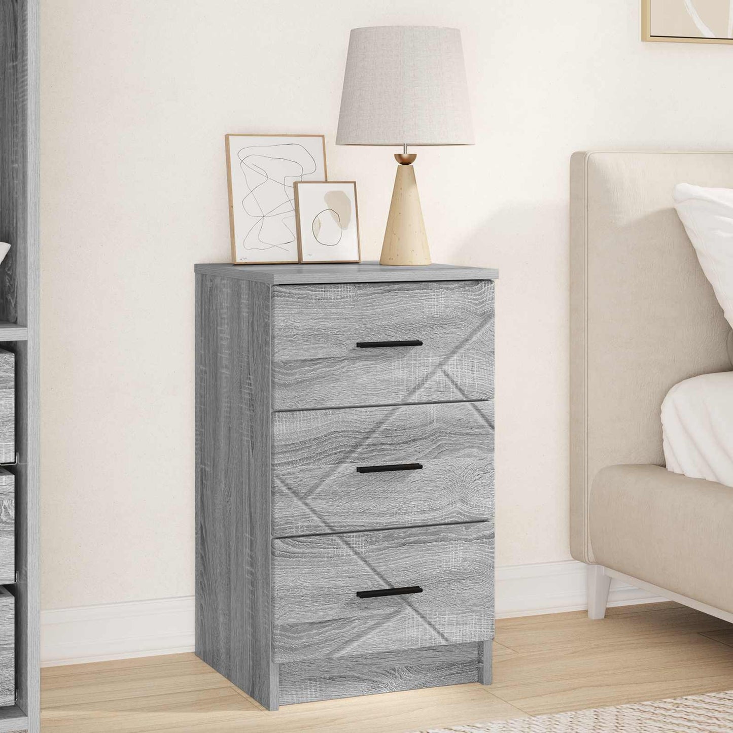 Bedside Cabinet Grey sonoma 38 x 38 x 66 cm Engineered wood