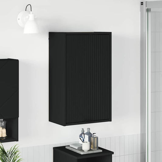Bathroom Cabinet Wall-mounted with Door Black 39 x 23.5 x 65 cm