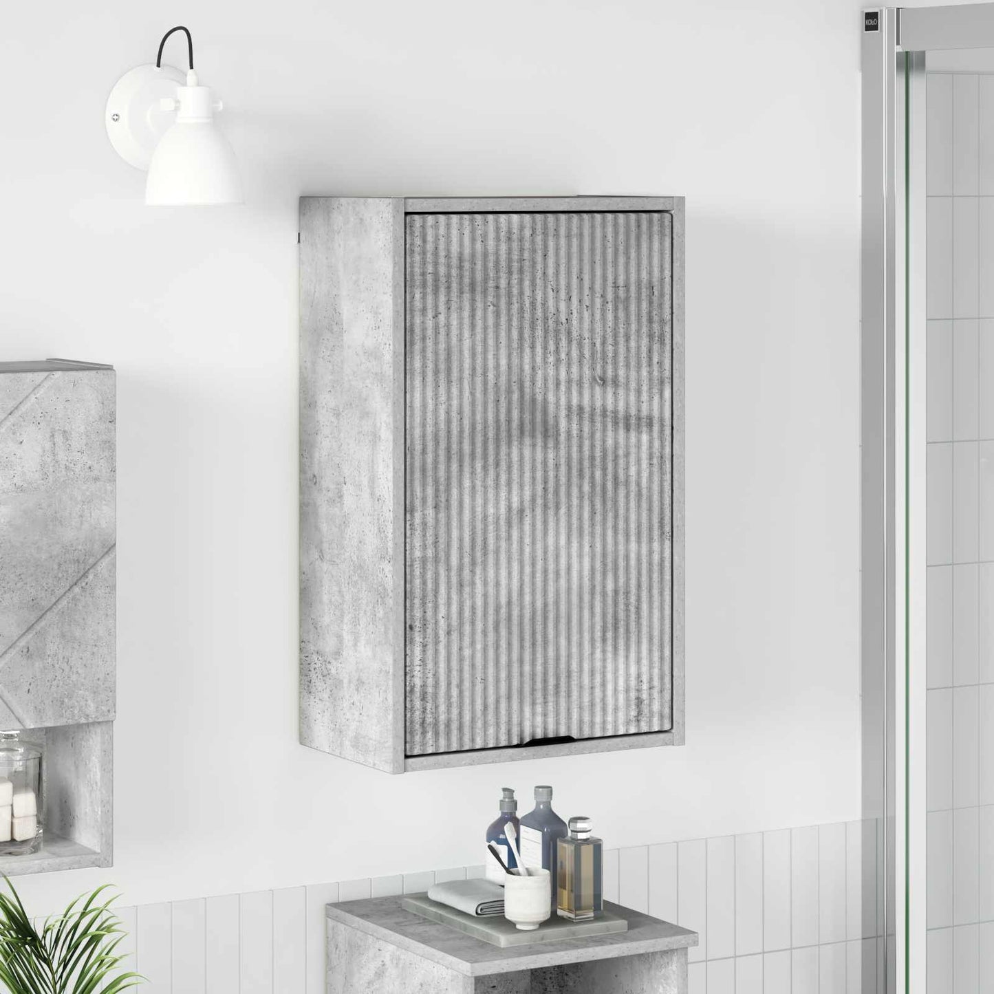 Bathroom Cabinet Wall-mounted Concrete Grey 39 x 23.5 x 65 cm