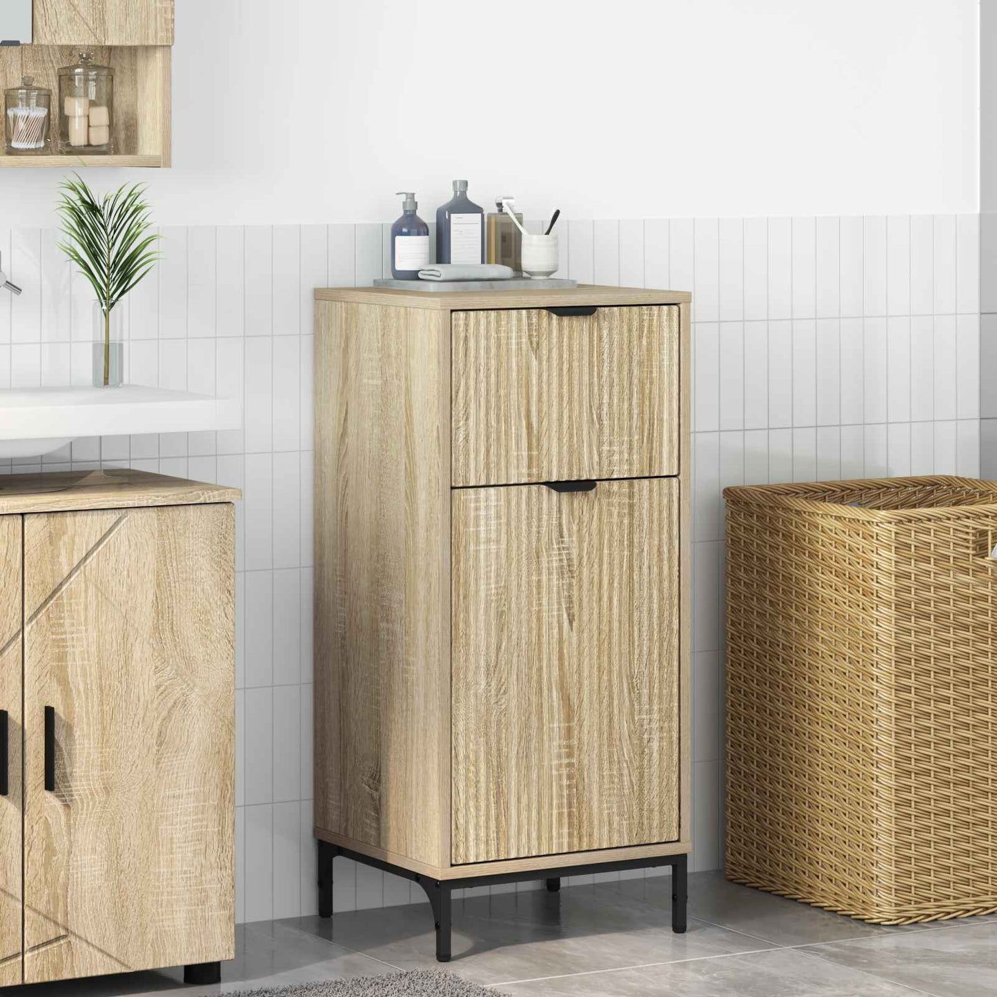 Bathroom Cabinet with Drawer Sonoma Oak 39.5 x 36 x 88 cm