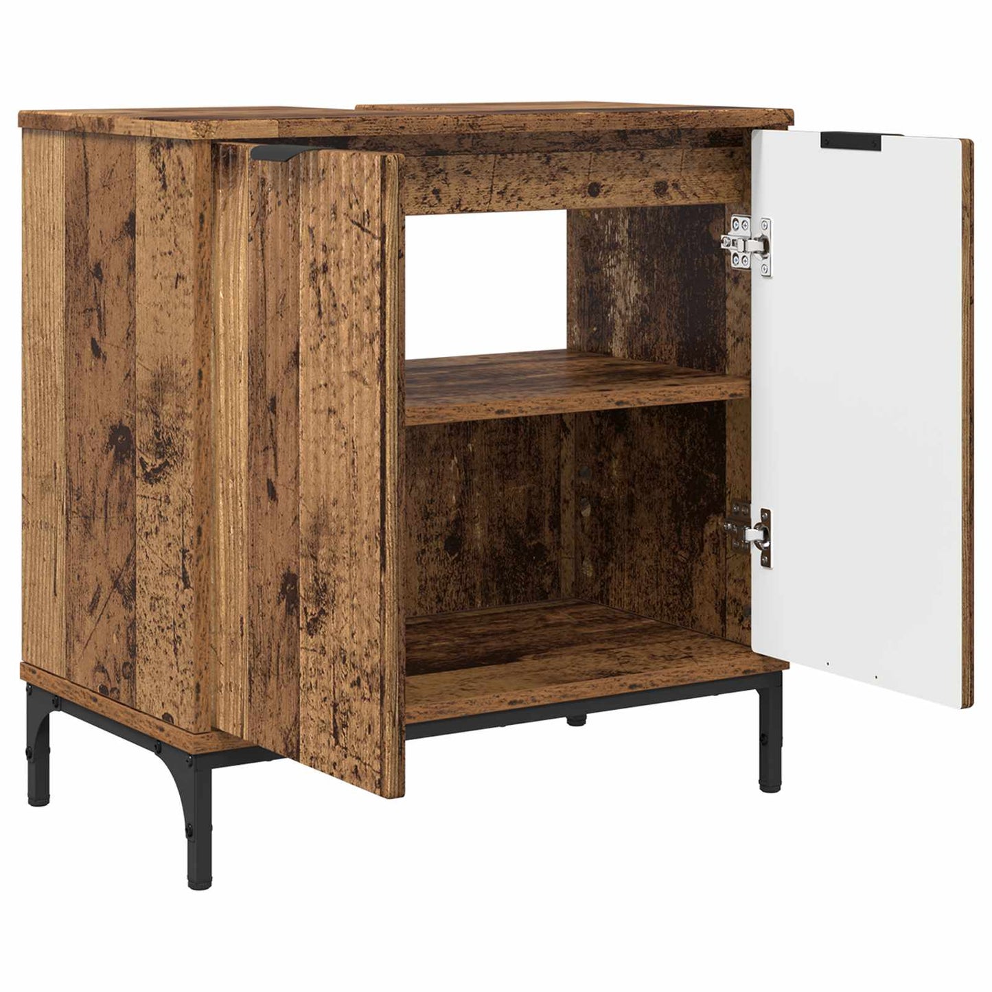 Bathroom Sink Cabinet with Storage Old Wood 60.5 x 33.5 x 61 cm