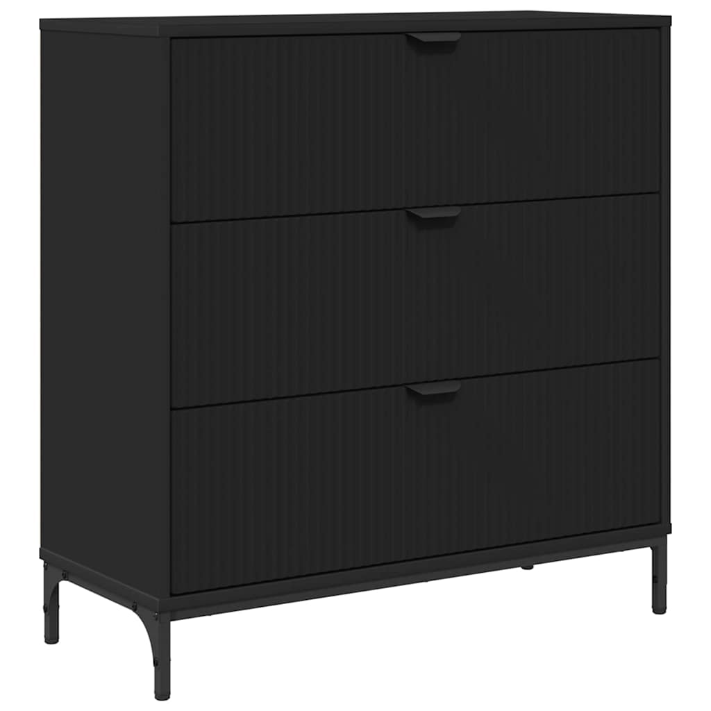 Sideboard with Drawer Black 79.5 x 33 x 82 cm Engineered Wood
