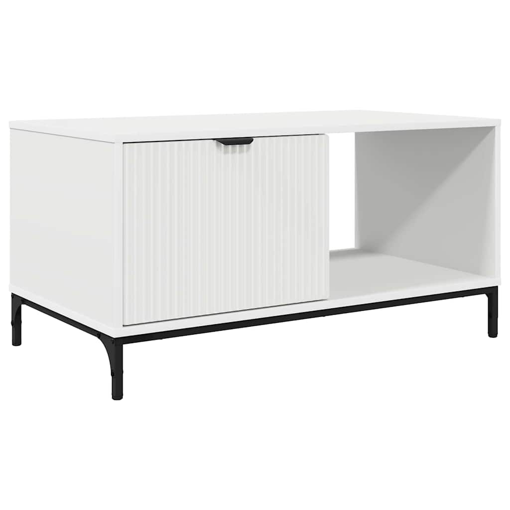 Coffee Table with Drawer White 90 x 49 x 46 cm Engineered Wood