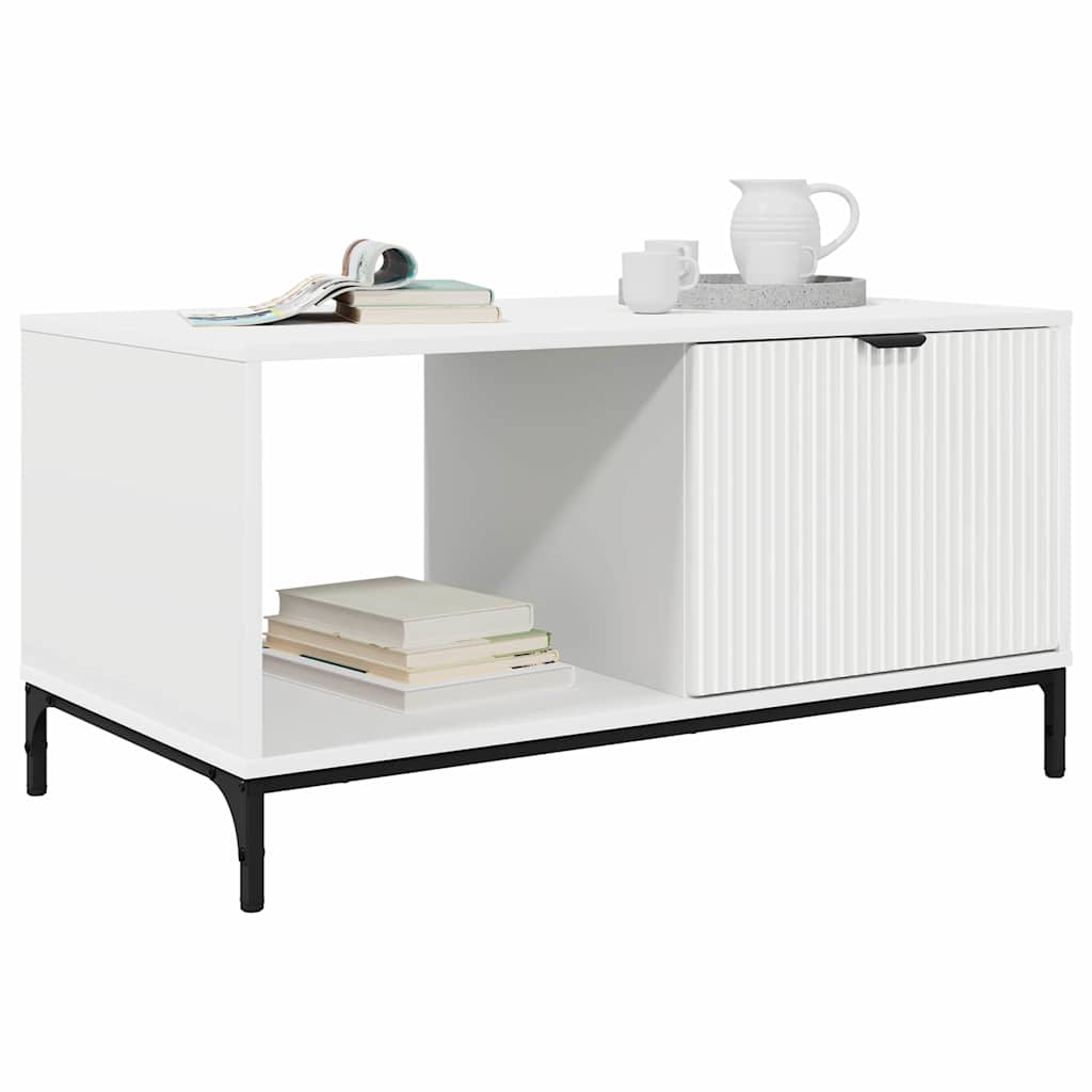 Coffee Table with Drawer White 90 x 49 x 46 cm Engineered Wood