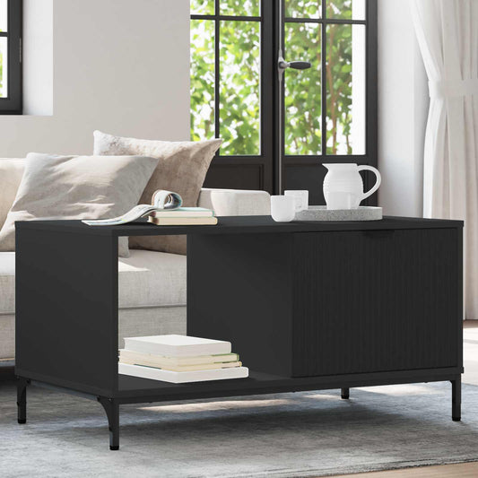 Coffee Table Black Oak 90 x 49 x 46 cm Engineered Wood