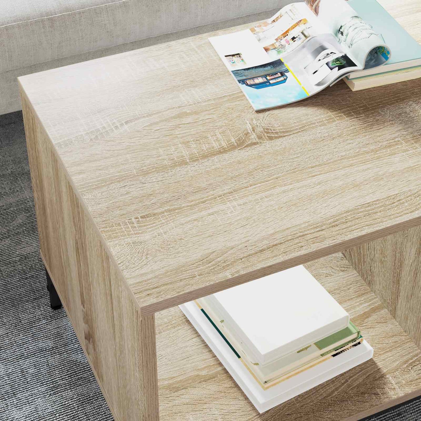 Coffee Table Sonoma Oak 90 x 49 x 46 cm Engineered Wood