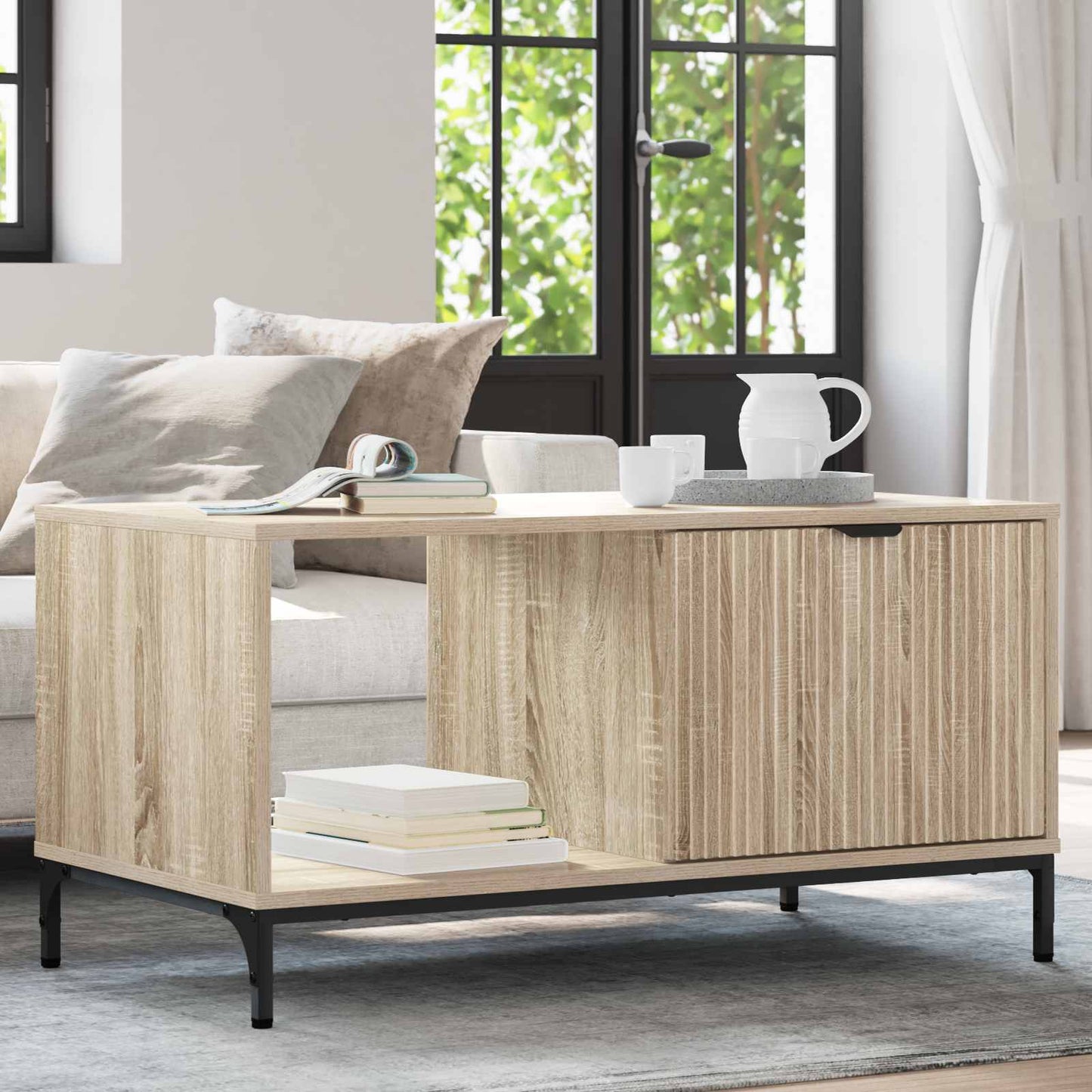 Coffee Table Sonoma Oak 90 x 49 x 46 cm Engineered Wood