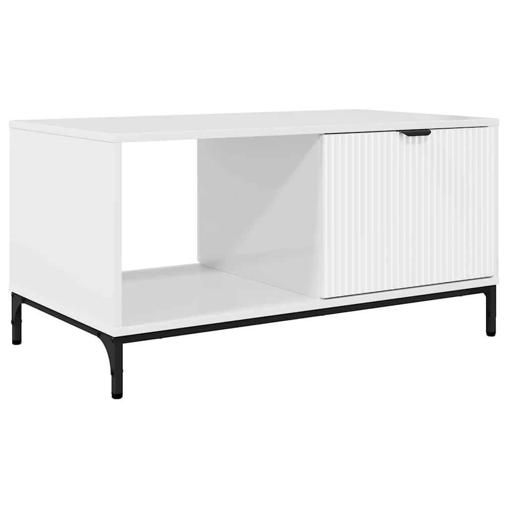 Coffee Table High Gloss White 90 x 49 x 46 cm Engineered Wood