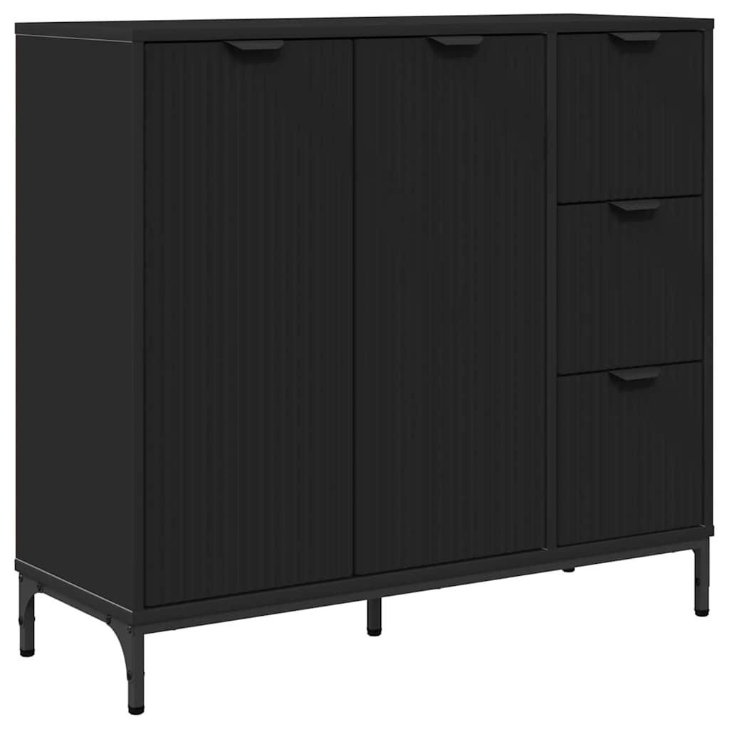 Sideboard Black 89.5 x 33 x 82 cm Engineered Wood