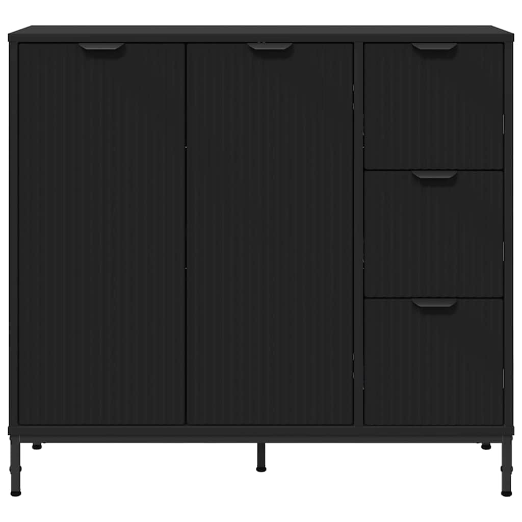 Sideboard Black 89.5 x 33 x 82 cm Engineered Wood