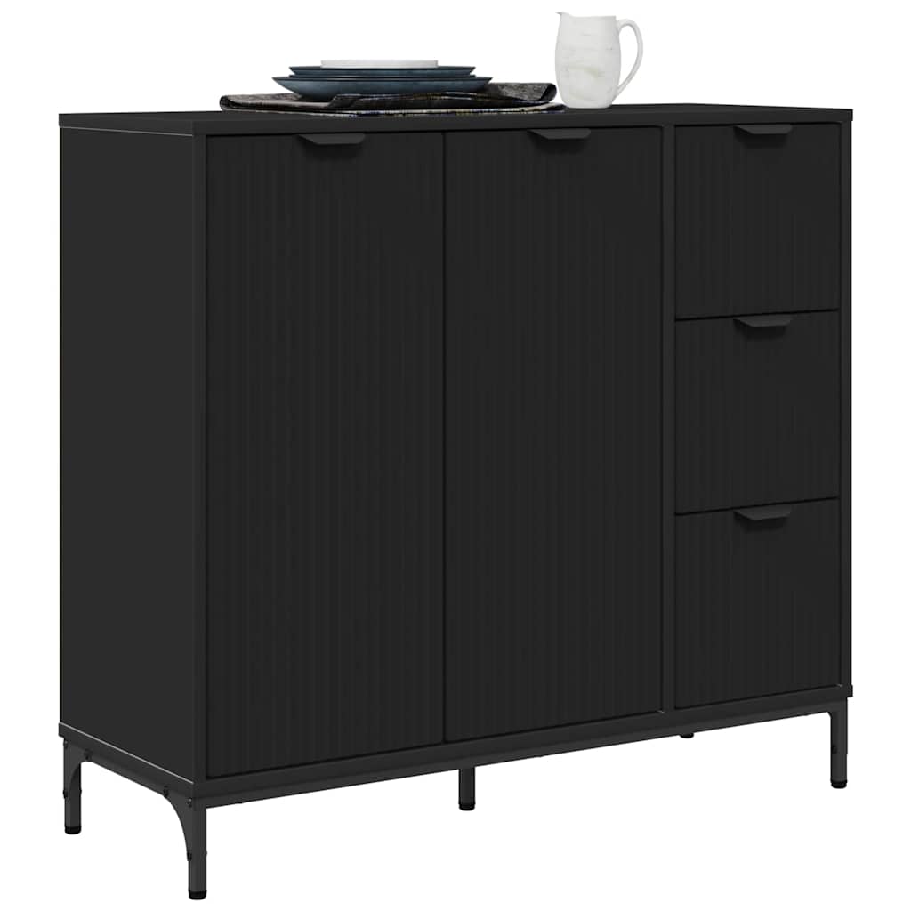 Sideboard Black 89.5 x 33 x 82 cm Engineered Wood