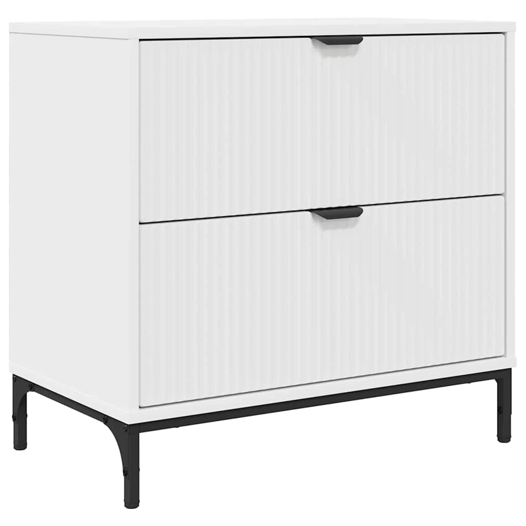 Bedside Table White 63.5 x 36 x 61 cm Engineered wood