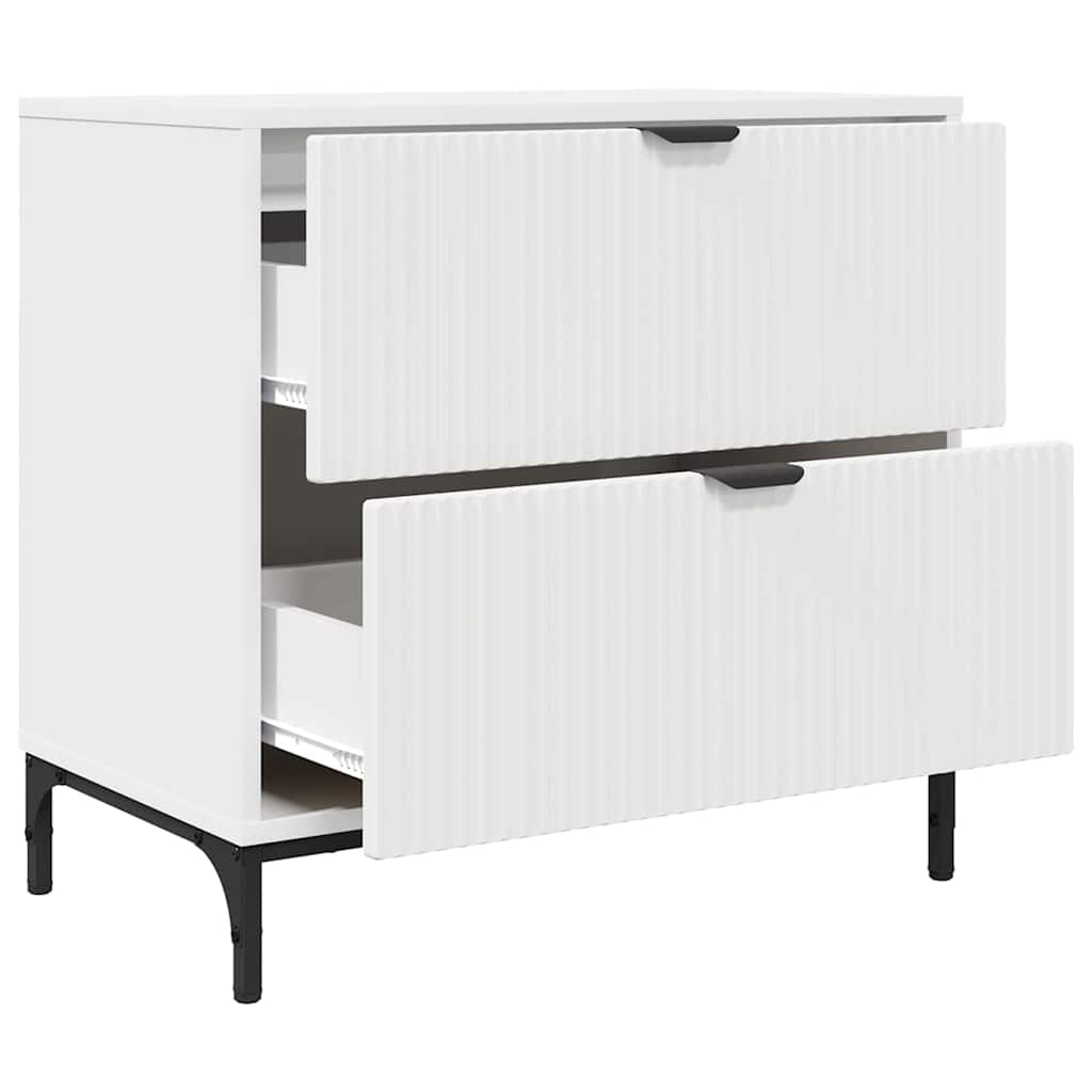 Bedside Table White 63.5 x 36 x 61 cm Engineered wood