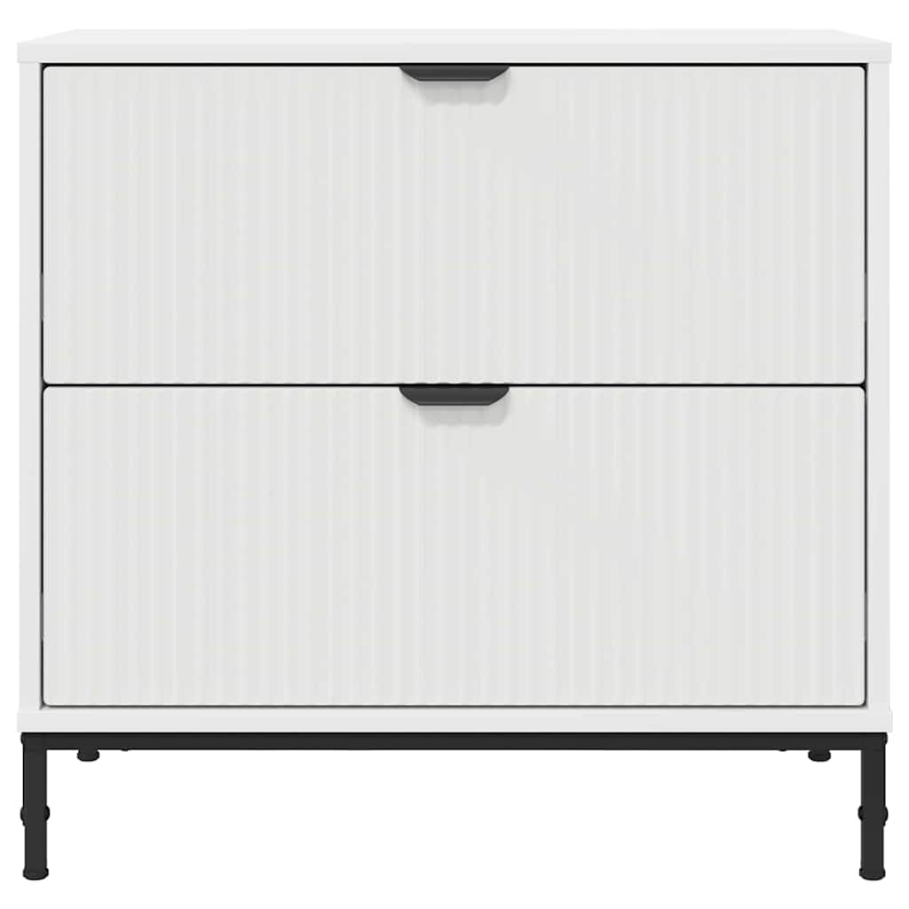 Bedside Table White 63.5 x 36 x 61 cm Engineered wood