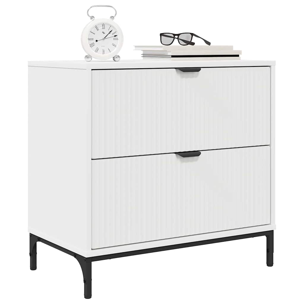 Bedside Table White 63.5 x 36 x 61 cm Engineered wood