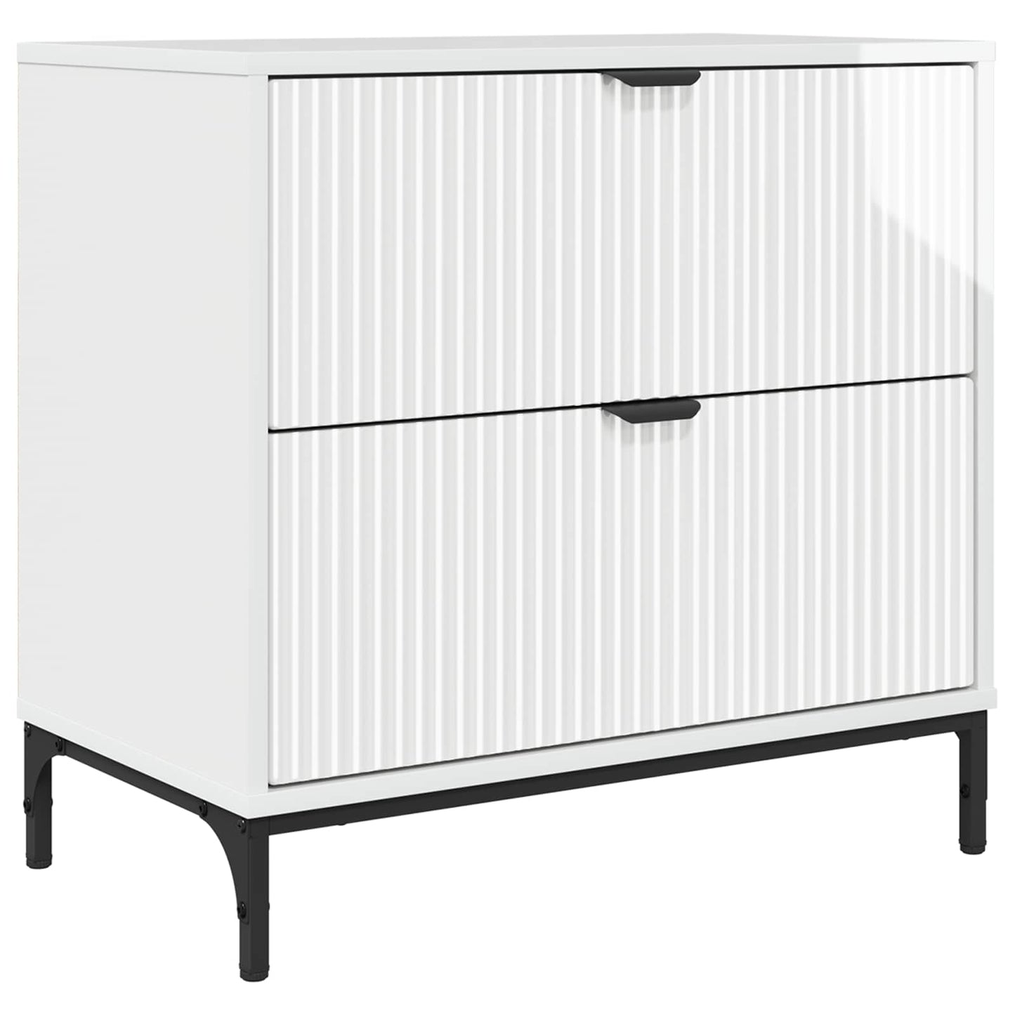 Bedside Table with Drawer High gloss white 63.5 x 36 x 61 cm