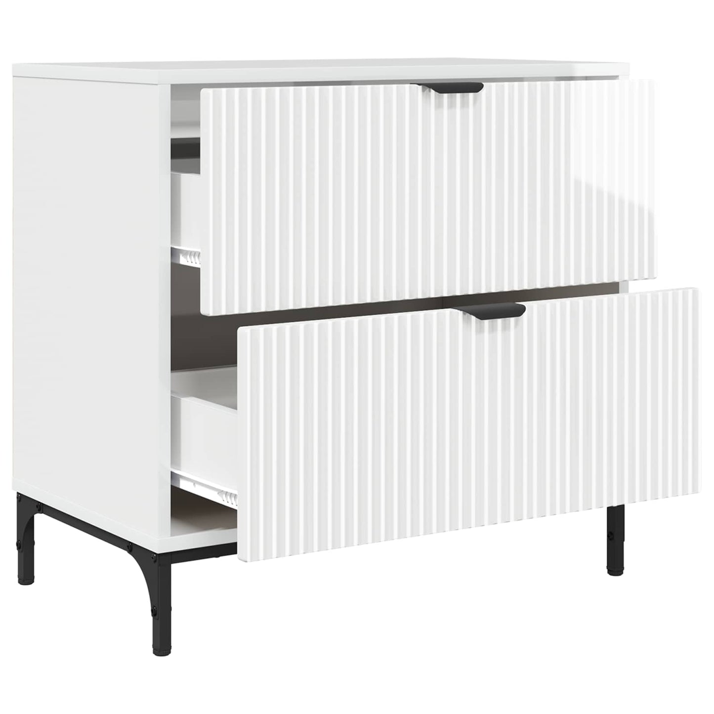 Bedside Table with Drawer High gloss white 63.5 x 36 x 61 cm