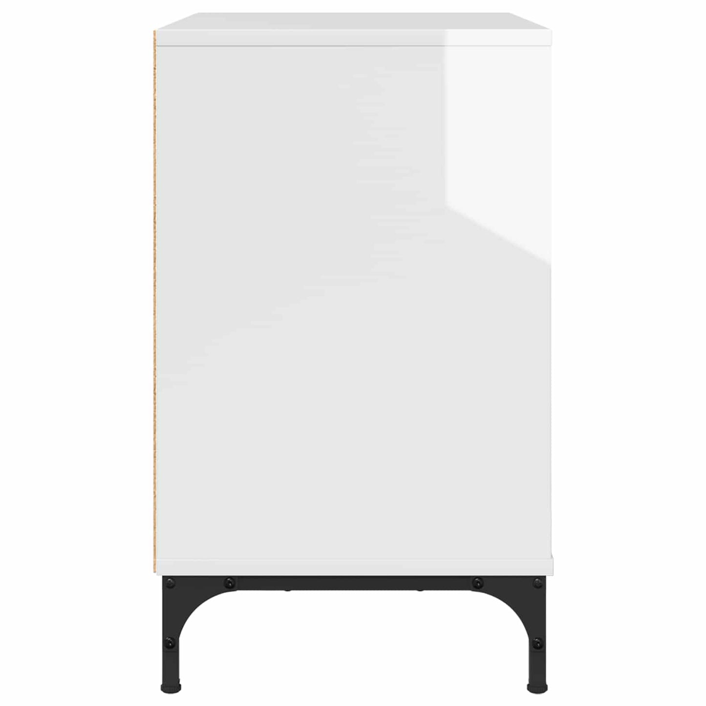 Bedside Table with Drawer High gloss white 63.5 x 36 x 61 cm