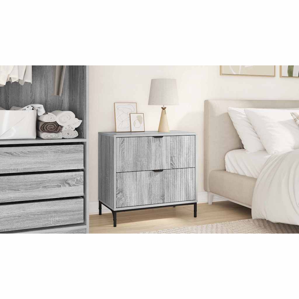 Bedside Table Grey sonoma 63.5 x 36 x 61 cm Engineered wood