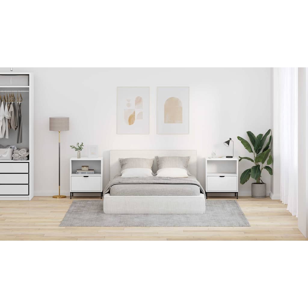 Bedside Cabinet 2 pcs White 49 x 36 x 61 cm Engineered wood