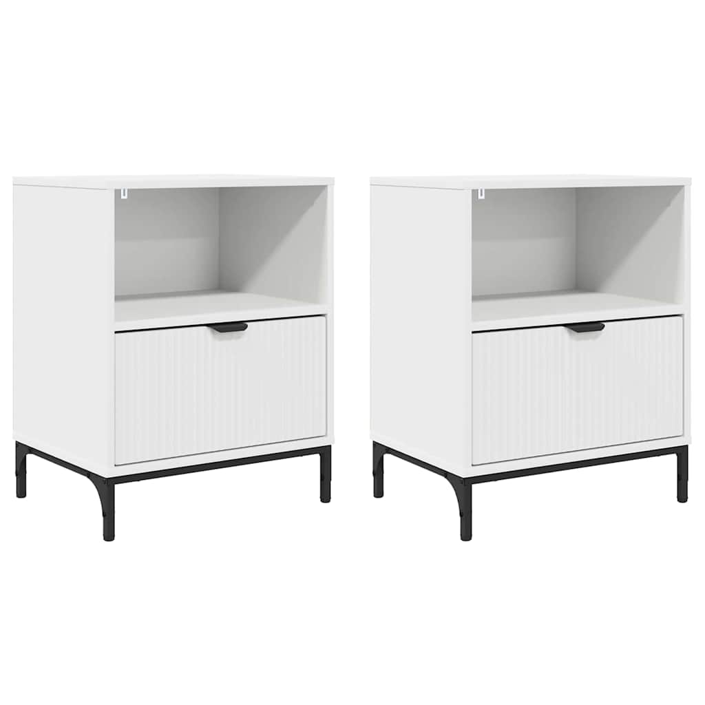 Bedside Cabinet 2 pcs White 49 x 36 x 61 cm Engineered wood