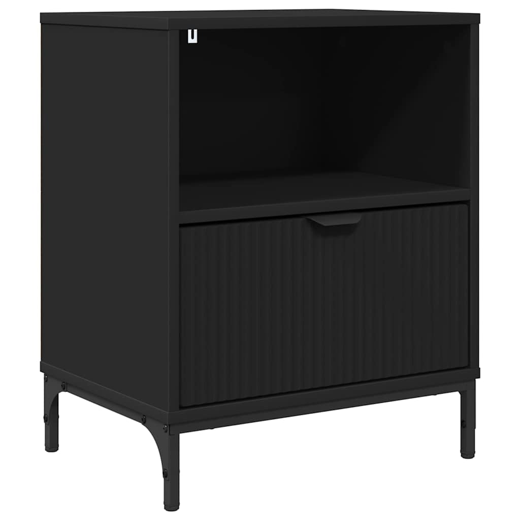 Bedside Cabinet Black 49 x 36 x 61 cm Engineered wood