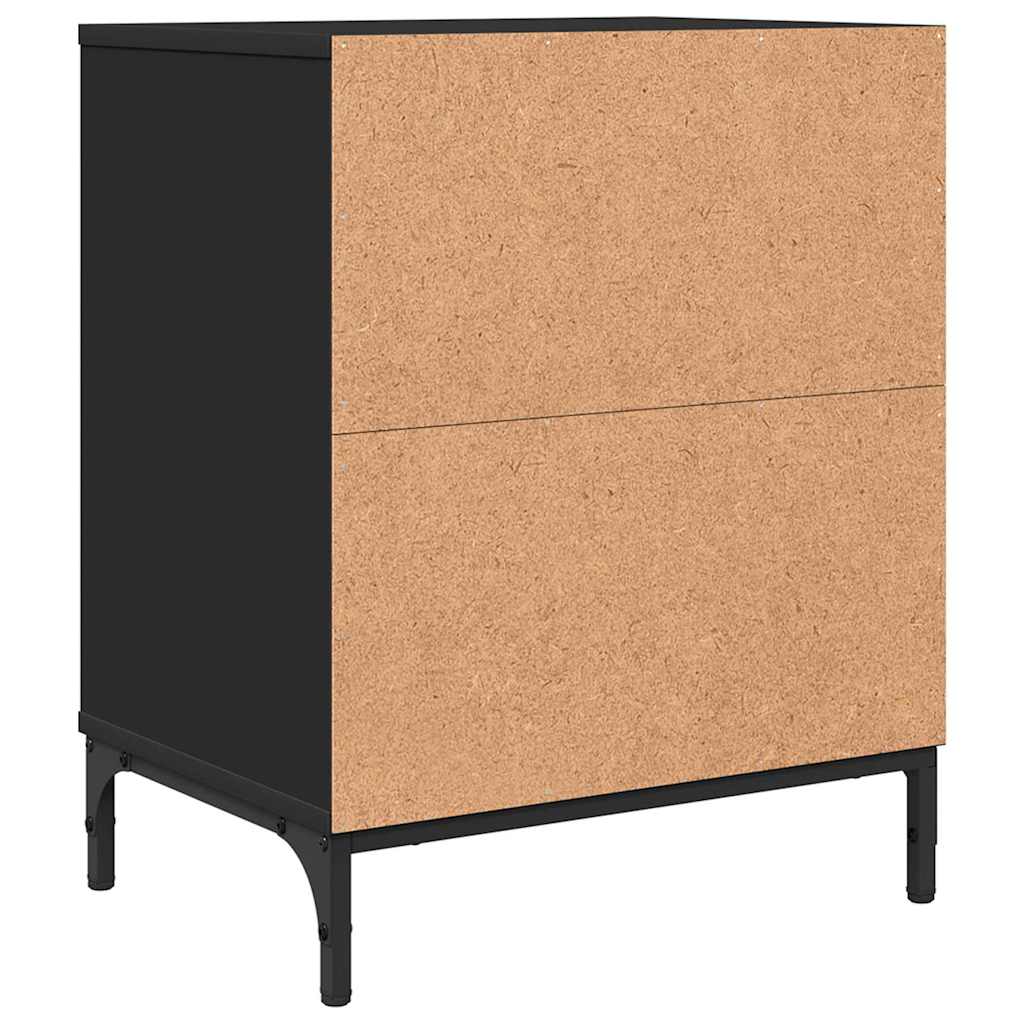 Bedside Cabinet 2 pcs Black 49 x 36 x 61 cm Engineered wood