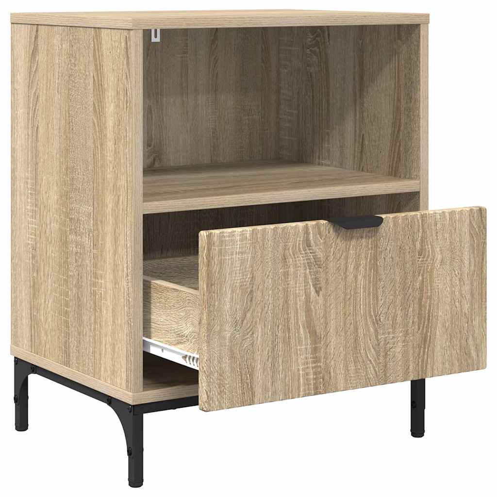 Bedside Cabinet with Drawer 2 pcs Sonoma oak 49 x 36 x 61 cm